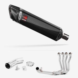 Lextek Carbon Fibre SP7C Gloss Exhaust 400mm with Link Pipe for Suzuki GSX-S 1000 F (15-20)