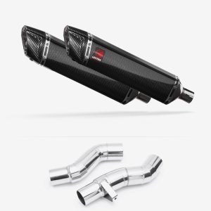Lextek Carbon Fibre SP7C Gloss Exhaust 400mm with Link Pipes