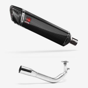 Lextek Carbon Fibre SP7C Gloss Exhaust System 400mm for Lexmoto Titan 125