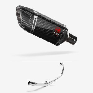 Lextek Carbon Fibre SP11C Gloss Exhaust System 200mm for Honda CBR 125 R (04-10)