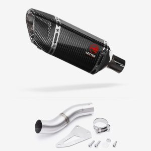 Lextek Carbon Fibre SP11C Gloss Exhaust 200mm Low Level with Link Pipe