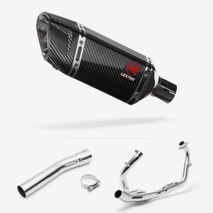 Lextek Carbon Fibre SP11C Gloss Exhaust System 200mm for Suzuki SV650 (03-15)