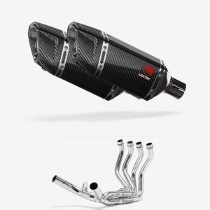 Lextek Carbon Fibre SP11C Gloss Exhaust System 200mm for Honda CBR1100XX Blackbird (97-99)