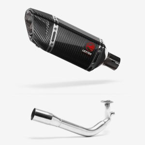 Lextek Carbon Fibre SP11C Gloss Exhaust System 200mm for Lexmoto Titan 125