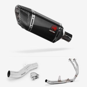 Lextek Carbon Fibre SP11C Gloss Exhaust System 200mm for Honda CB500X (16-18)
