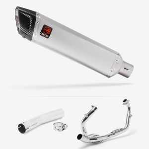 Lextek Stainless Steel ST7 Matt Exhaust 400mm for Suzuki SV650 (03-15)