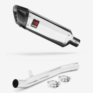 Lextek Stainless Steel SP4 Polished Exhaust 300mm with Link Pipe for Suzuki GSF1200 Bandit (96-06)
