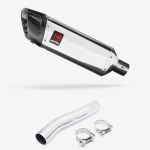 Lextek Stainless Steel SP4 Polished Exhaust 300mm with Link Pipe for Suzuki GSXR 600/750 (08-10)