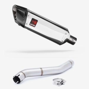 Lextek Stainless Steel SP4 Polished Exhaust 300mm with Link Pipe for Honda CBR600 F (87-90)