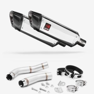 Lextek Stainless Steel SP4 Polished Exhaust 300mm with Link Pipe for Yamaha YZF R1 (09-14)