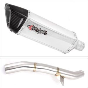 Lextek Stainless Steel SP4 Polished Exhaust 300mm with Link Pipe for Honda CBR600 F/FR/FS (01-02)