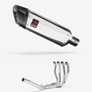 Lextek Stainless Steel SP4 Polished Exhaust System 300mm for Suzuki GSX 1300 R Hayabusa (99-07)