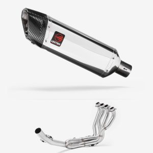 Lextek Stainless Steel SP4 Polished Exhaust System 300mm for Suzuki GSXR 1000 (17-24)