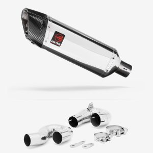 Lextek Stainless Steel SP4 Polished Exhaust 300mm with Link Pipe