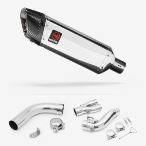 Lextek Stainless Steel SP4 Polished Exhaust 300mm with Link Pipe for Honda CB1000R (08-17)