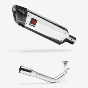 Lextek Stainless Steel SP4 Polished Exhaust System 300mm for Lexmoto Titan 125