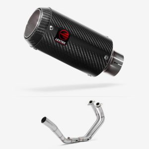 Lextek Carbon Fibre CP8C Exhaust System 150mm for Yamaha YZF R3/MT-03 (15-24)