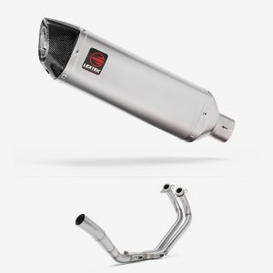 Lextek Stainless Steel VP1 Matt Exhaust System 300mm for Yamaha YZF R3/MT-03 (15-24)