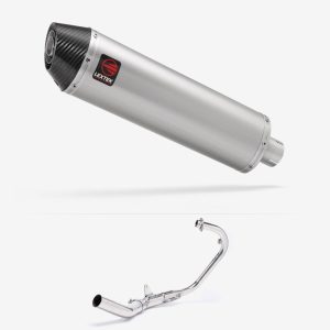 Lextek Stainless Steel RP1 Gloss Oval Exhaust System 400mm for Lexmoto LS-N 125