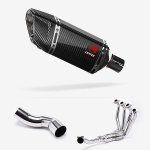 Lextek Carbon Fibre SP11C Gloss Exhaust System 200mm for Kawasaki Z900 (20-24)