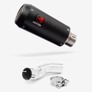 Lextek Carbon Fibre CP9C Exhaust 180mm with Link Pipe for Kawasaki Z H2 (20-23)