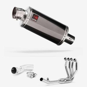 Lextek Dark Tint Stainless Steel OP16 Full Exhaust System 250mm for Kawasaki Z H2 (20-24)