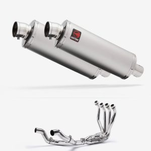 Lextek Stainless Steel OP1 Matt Twin Exhaust System 350mm for Kawasaki Ninja 1000SX 20-