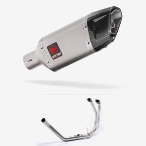 Lextek LH Race Stainless Steel SP5 Matt Exhaust System 200mm for Honda CB500 (93-03)