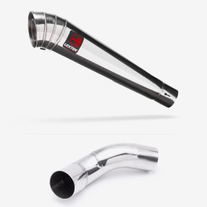 Lextek Stainless Steel MP4 Megaphone Exhaust 300mm with Link Pipe for Kawasaki Z900 (20-23)