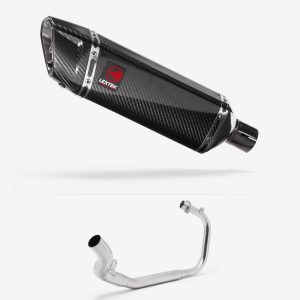Lextek Carbon Fibre SP9C Gloss Exhaust System 300mm for Lexmoto LXR 125