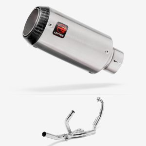 Lextek Stainless Steel CP1 Matt Carbon Tip Exhaust System 150mm for Suzuki SV650 (99-02)