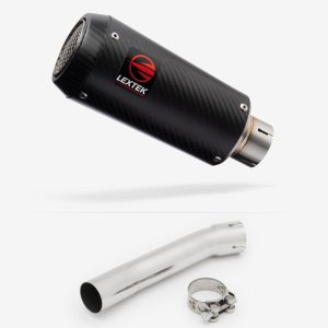 Lextek Carbon Fibre CP9C Exhaust 180mm with Link Pipe for Suzuki SV650 (99-02)