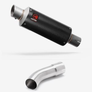 Lextek Carbon Fibre GP8C GP Stubby Exhaust 240mm with Link Pipe for Suzuki GSX-S 1000 (21-24)