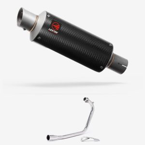 Lextek Stainless Steel GP8C Carbon Fibre Exhaust System 240mm for Lexmoto ZSB 125