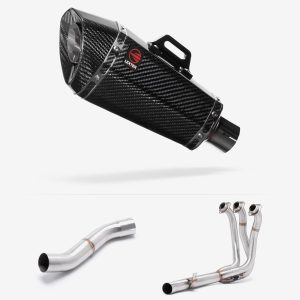 Lextek Stainless Steel XP8C Full Exhaust System 210mm High Level for Yamaha MT-09 (21-24)