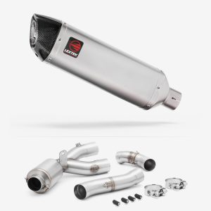 Lextek Matt Stainless Steel VP1 Exhaust 300mm with Link Pipe for Yamaha MT-10 (16-24)