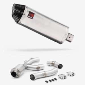 Lextek Stainless Steel RP2 Oval Exhaust 300mm with Link Pipe for Yamaha MT-10 (16-24)