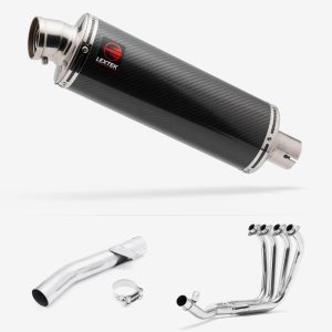 Lextek Stainless Steel OP8C Matt Exhaust System 350mm for Yamaha FZS 600 Fazer (97-03)