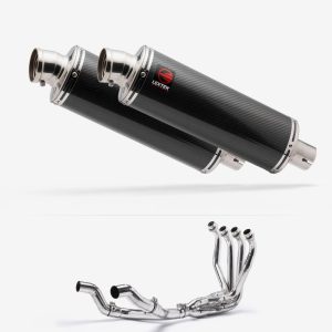 Lextek Stainless Steel OP8C Matt Twin Exhaust System 350mm for Kawasaki Ninja 1000SX 20-