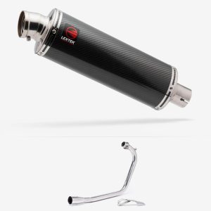 Lextek Matt Stainless Steel OP8C Exhaust System 350mm for Lexmoto ZSB 125