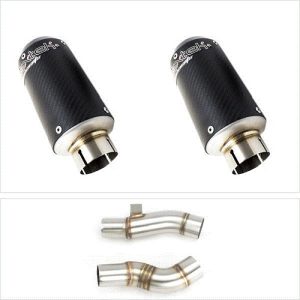 Lextek Carbon Fibre CP8C Exhaust 150mm with Link Pipe for Kawasaki Z1000 (10-19)