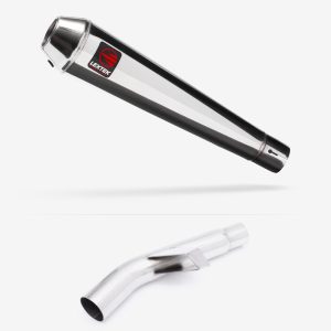 Lextek AC1 Polished Classic Exhaust 350mm with Link Pipe for Kawasaki Versys 1000 (15-18)