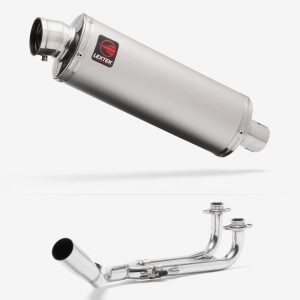 Lextek Stainless Steel OP1 Matt Exhaust System 350mm for Yamaha T-Max 500/530 (12-17)