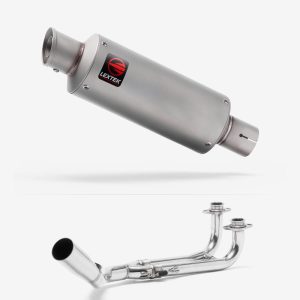 Lextek Stainless Steel GP1 Matt GP Stubby Exhaust System 240mm for Yamaha T-Max 500/530 (12-17)