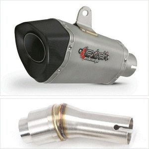 Lextek Stainless Steel XP10 Matt Exhaust 210mm with Link Pipe for Kawasaki Ninja 250 (08-12)