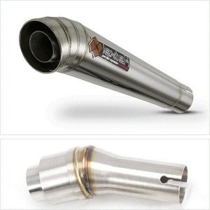 Lextek Stainless Steel MP4 Megaphone Exhaust 300mm with Link Pipe for Kawasaki Ninja 250 (08-12)