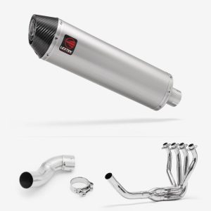 Lextek Stainless Steel RP1 Gloss Oval Exhaust System 400mm for Kawasaki Z900
