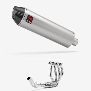 Lextek Stainless Steel RP1 Gloss Oval Exhaust System 400mm for Kawasaki Z800 (13-16)