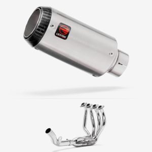 Lextek Stainless Steel CP1 Matt Carbon Tip Exhaust System 150mm for Kawasaki Z800 (13-16)