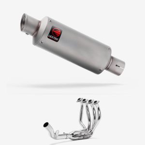 Lextek Stainless Steel GP1 Matt GP Stubby Exhaust System 240mm for Kawasaki Z800 (13-16)